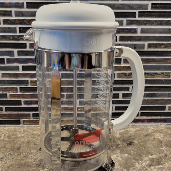 BODUM CHAMBORD FRENCH COFFEE PRESS 8 CUP 34 OZ TRITAN PLASTIC GRAY PORTUGAL RARE - Picture 1 of 14
